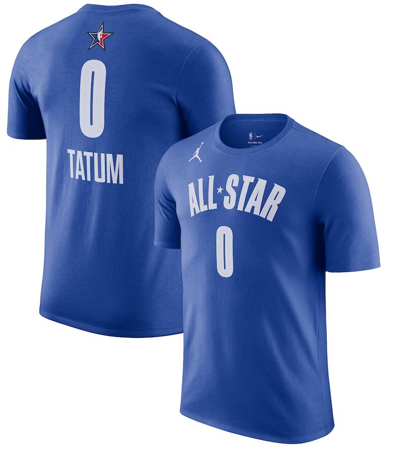 Men's #0 Jayson Tatum Blue 2023 NBA All-Star Game Name & Number T-Shirt - Click Image to Close